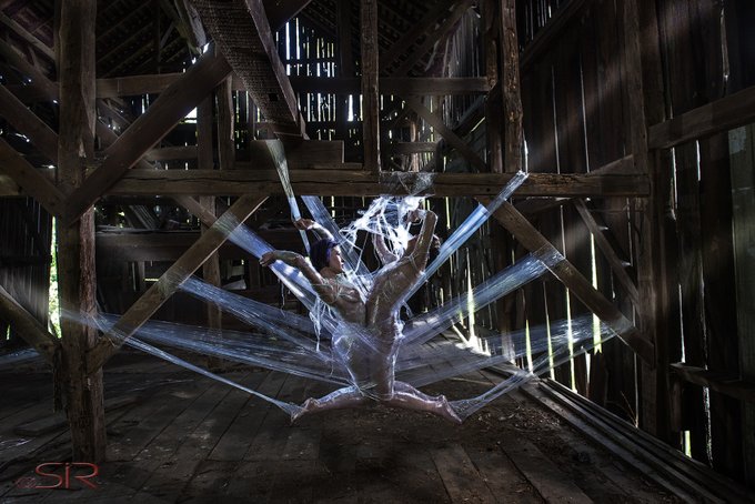 Caught 🕷️🕸️ + emergence 🦋  This got a lot of attention, so I thought I'd share a few more. #plasticwrapspiderweb<a href="/tag/art"class="tags"><span>#art</span></a><a href="/tag/bondage"class="tags"><span>#bondage</span></a><a href="/tag/suspended"class="tags"><span>#suspended</span></a><a href="/tag/trapped"class="tags"><span>#trapped</span></a><a href="/tag/cocoon"class="tags"><span>#cocoon</span></a><a href="/tag/pl"class="tags"><span>#pl</span></a>