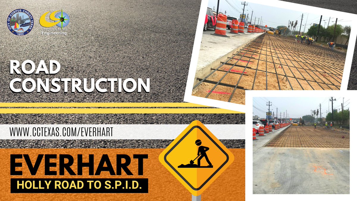 cityofcc's tweet photo. 🚧EVERHART ROAD PROJECT:🚧 Next week, weather permitting, the contractor plans to reach substantial completion of Phase 6 construction work. 👍
👉 https://t.co/hAopLJGruQ #CCstreets #CCtraffic https://t.co/reDyUT558p