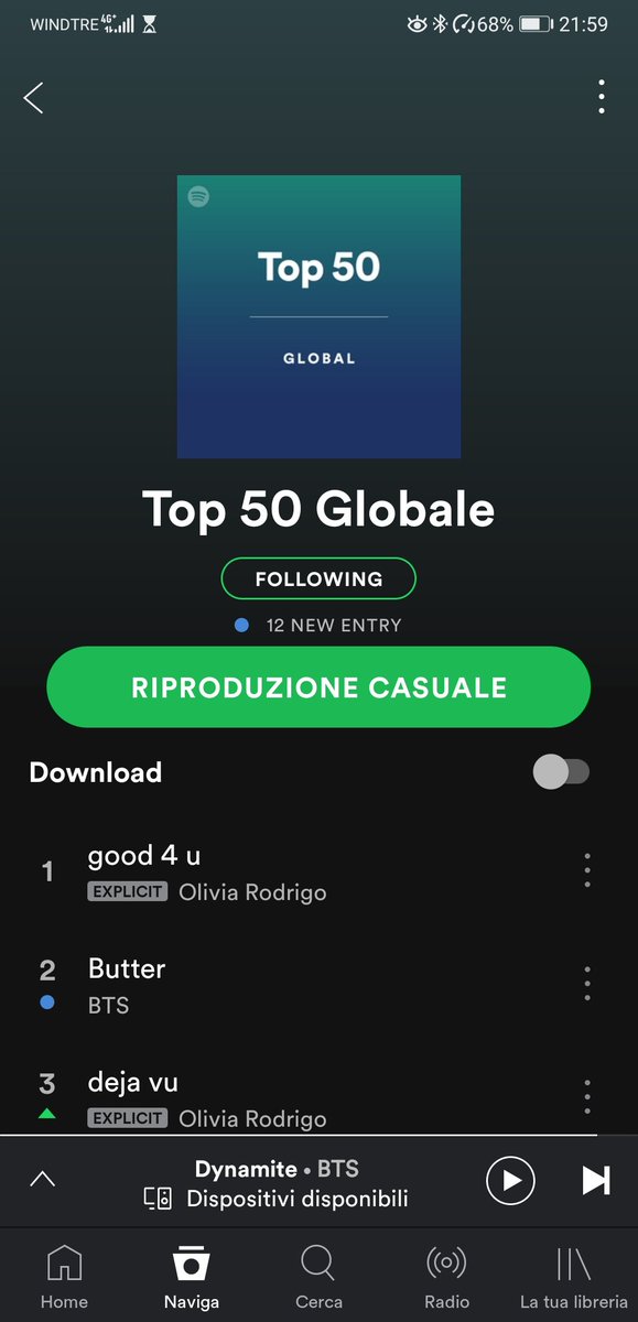 DEBUTTO AL SECONDOPOSTO NELLA TOP 50 GLOBALE DI SPOTIFY #BTS_Butter #BTS