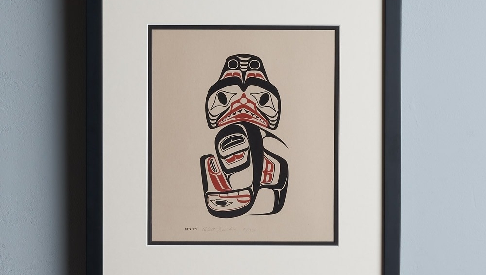 Robert Davidson is one of the first Northwest printmakers and his early works from the late 1960s - 70s represent an exciting time in Northwest Coast printmaking. Here's an early work of his from 1974.⁠
⁠
Dogfish by Robert Davidson (Haida).