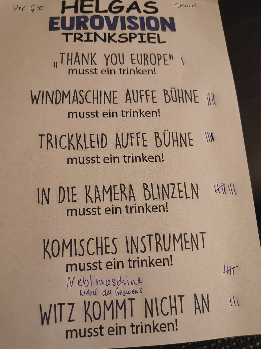 Fuxhorn's tweet photo. @freshtorge danke das wird Komasaufen... 
#Eurovision https://t.co/WZJmRvxXqI