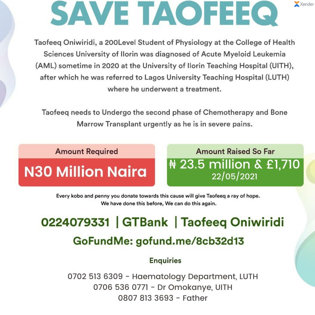 HiloveIfe's tweet photo. We are getting close to our goal to #SaveTaofeeq, but we are not there yet. What can you do? 

Please donate. No amount is too small.

Please retweet 🙏

So what are you waiting for? Get started and let's #SaveTaofeeq. https://t.co/lVLmY8IrYn https://t.co/lUUgf7wKaa