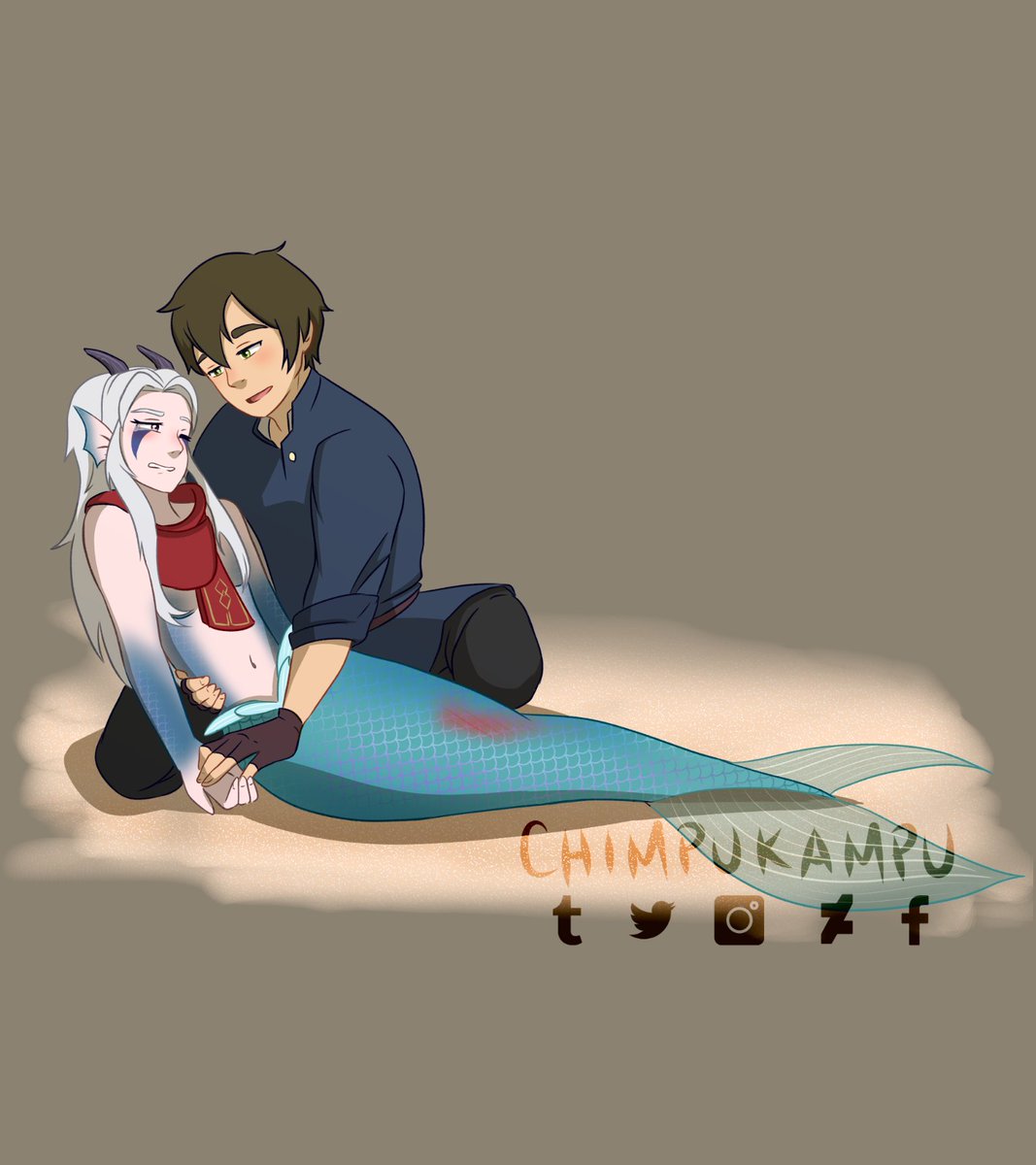 I was playing “Mermaid” by Train more than once while drawing this, which obviously where my art was based from 🥰

#TDP #TheDragonPrince #Rayllum #Mermay #mermay2020 #FANART #digitalart