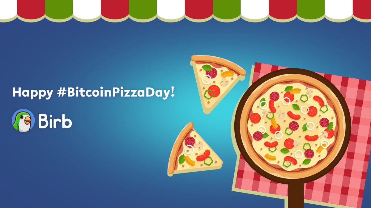 BirbDefi's tweet photo. Happy #BitcoinPizzaDay! 🍕🦜

On May 22 someone gave 10,000 BTC for 2 Pizzas. Today 10,000 Bitcoin is worth $349,000,000. 

Stay tuned, $BIRB is going live soon. Our team is working hard day and night to make #BIRB the next big thing. 

#BSC #BUIDL #BinanceSmartChain #BNB 🐣🐥 https://t.co/MGiZMG4SHr