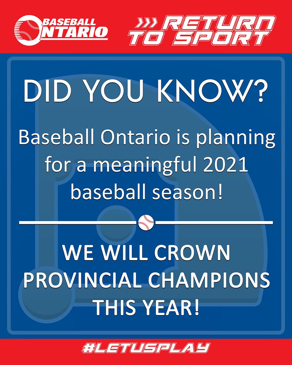 Did You Know?

Baseball Ontario is planning for a meaningful 2021 season.  We WILL crown Provincial Champions this year!

@FordNation #BaseballisSafe #LetUsPlay