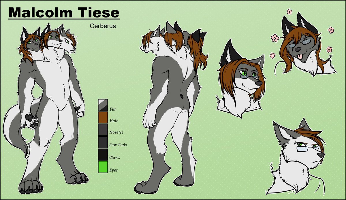 wwcoART's tweet photo. Commission for @Malcomt8. A reference sheet of their cerberus fursona. 
#art #furry #furryart #cerberus https://t.co/34GcxyzTqx