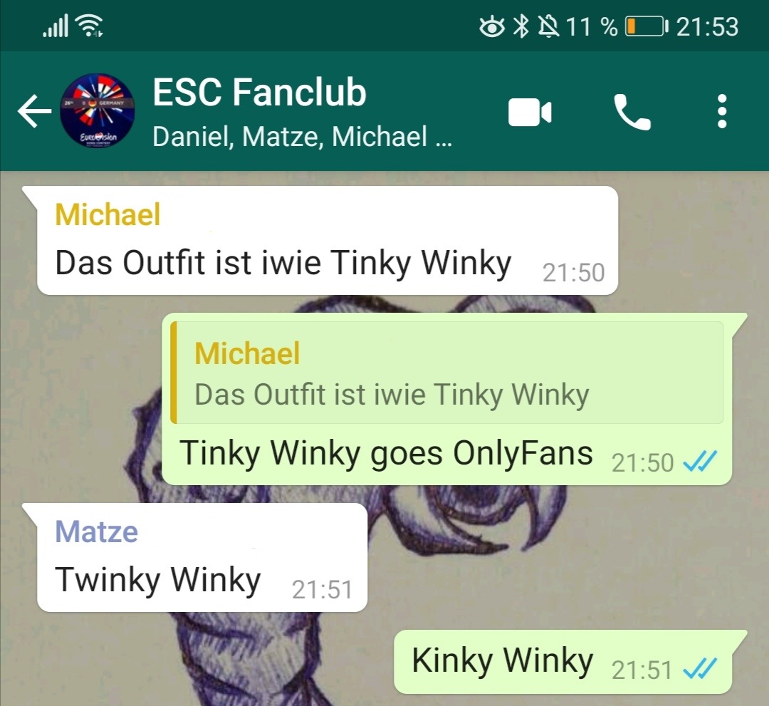 Sidonimon's tweet photo. Gleicher Gedanke in der ESC WhatsApp Gruppe. 😬 https://t.co/Jh9yXkhE8Z