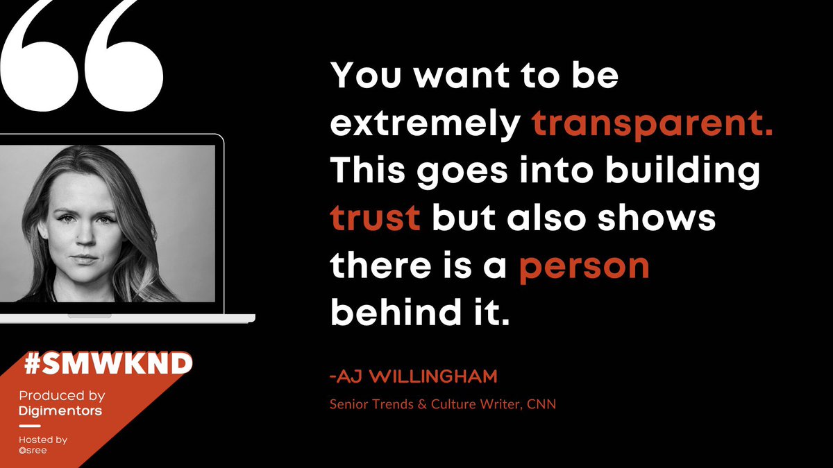 "If you make mistakes or don't know, be very clear," says <a href="/ItsAJWillingham/">AJ Willingham</a>, during the #SMWKND #Newsletter workshop with <a href="/mandyhofmockel/">Mandy Hofmockel</a> <a href="/saeed_ahmed/">Saeed Ahmed</a> and @zachprague