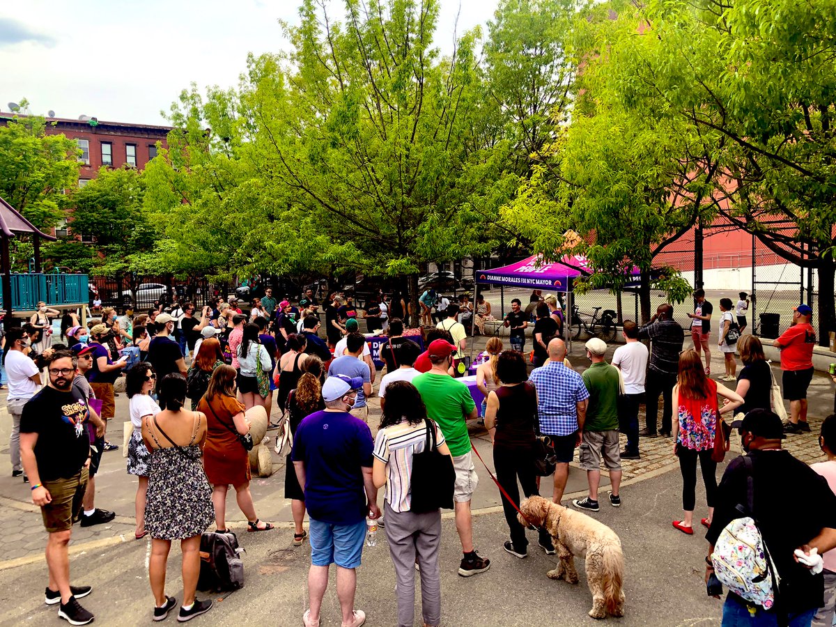 The crowd at Boerum Park, Brooklyn came out today because they know <a href="/Dianne4NYC/">Dianne Morales</a>’s campaign stands up for a #PoliticsForAllPeople 

June 22nd. Remember the date, remember the name.
