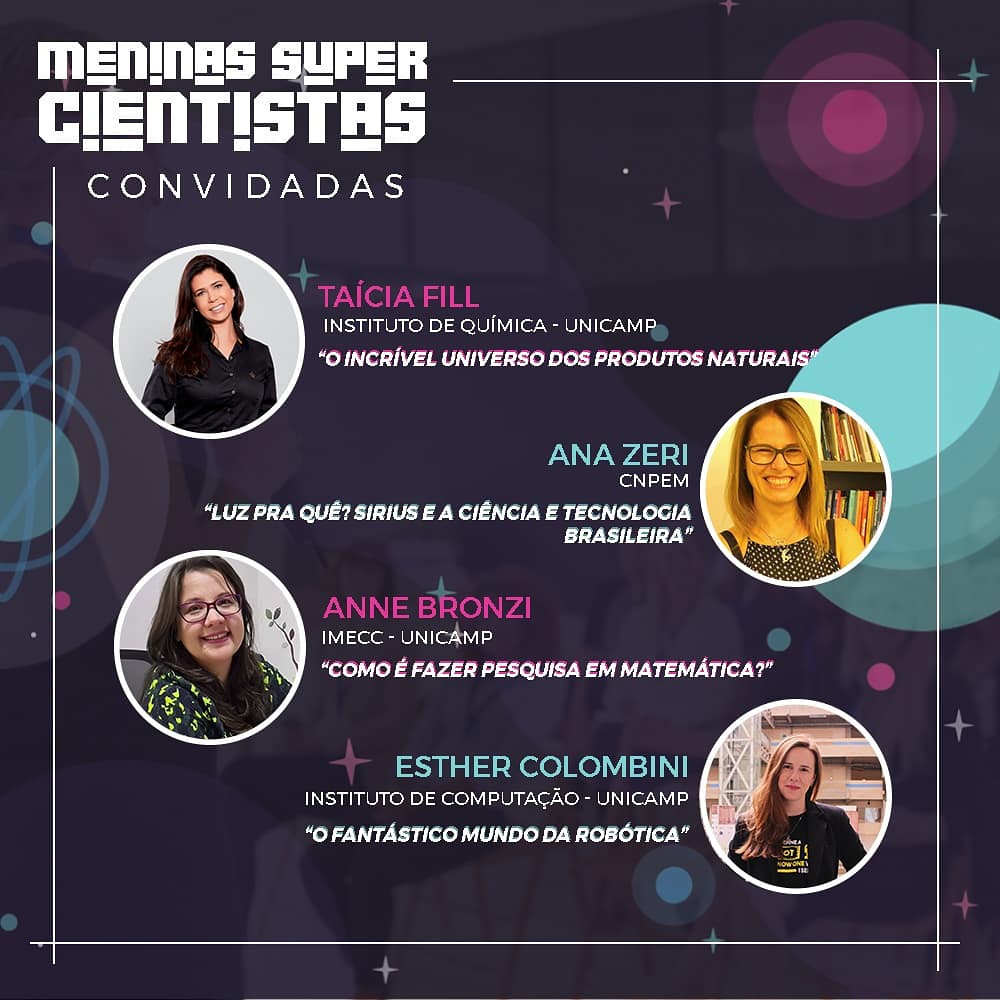 anaodorissi's tweet photo. Divulgamos hoje a lista das cientistas incríveis que vão participar conosco no Meninas SuperCientistas! Lembrando que o evento vai ser transmitido em nosso canal no youtube. O evento acontecerá nos dias 29 de maio, 12 e 26 de junho, e 10 de julho. Confere o timaço! https://t.co/ZAVIrZy67G
