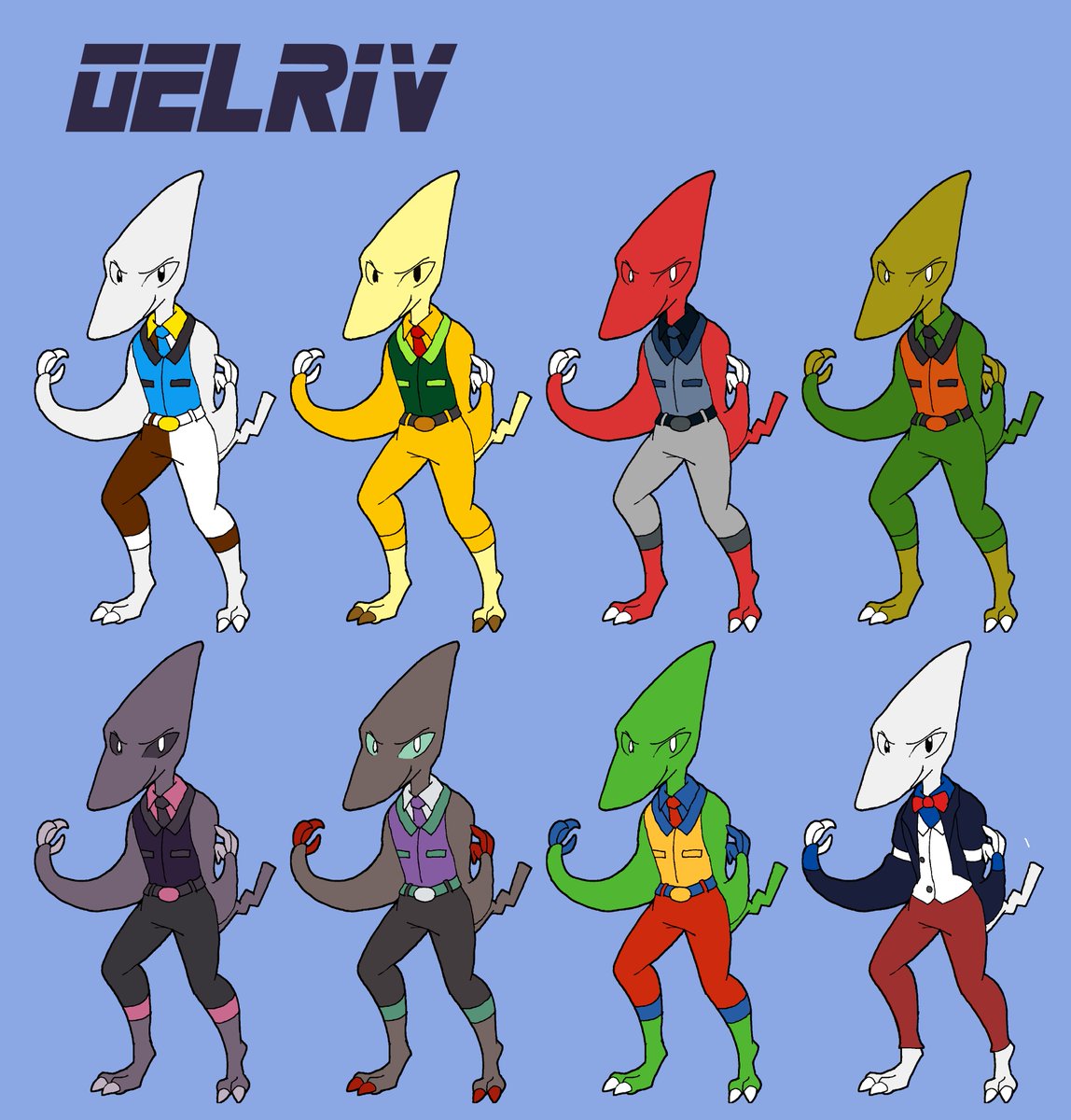 AngerSquared's tweet photo. Another  little something for @dasnoivern, giving his Oc Oelriv and giving him Smash pallets based of several of his fave characters!

#myart #mayrtwork #characterdesign #oc #OcFanart #originaldesign #originalcharacter #palletswaps #design #gift #ArtistOnTwitter https://t.co/2l5EbU9Qin