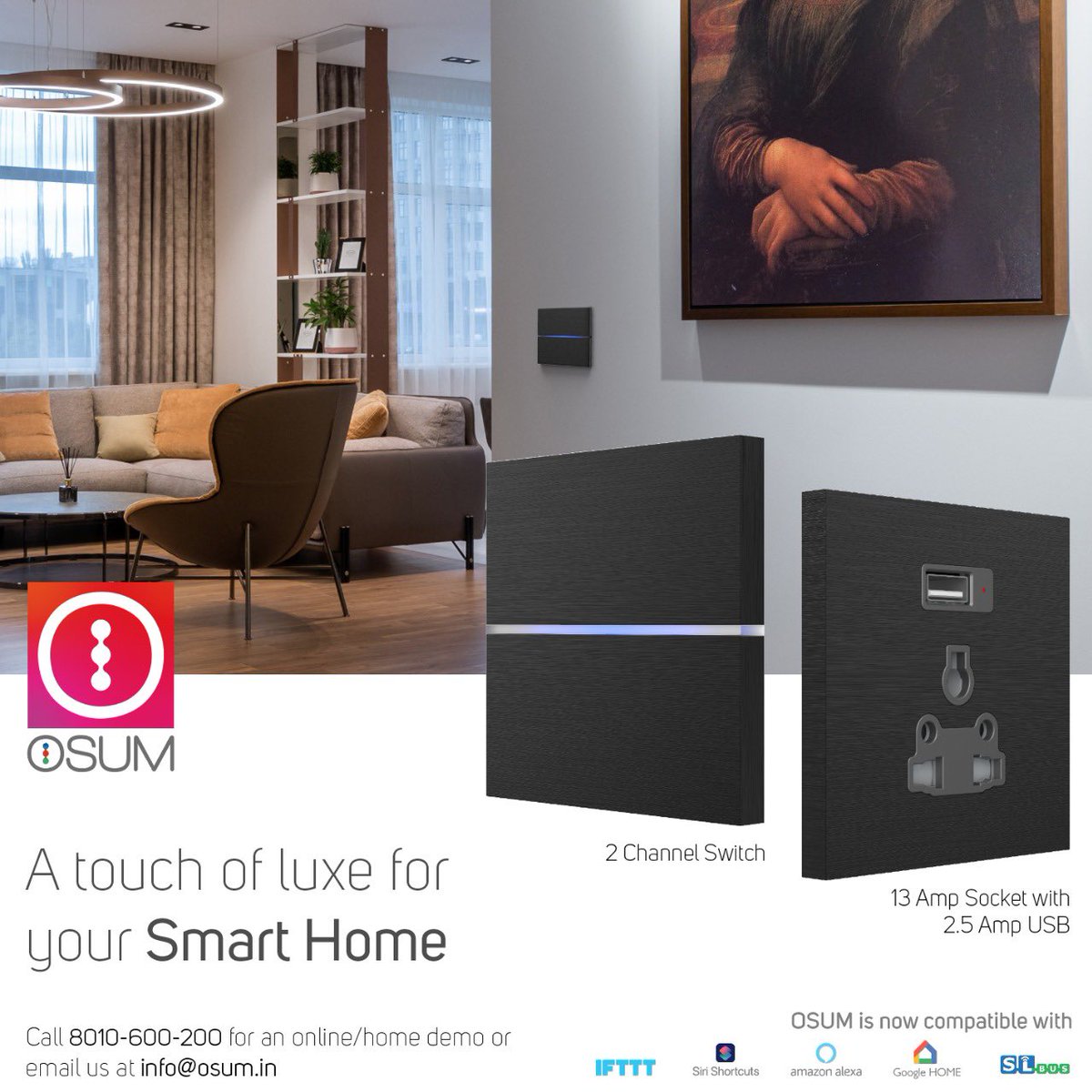 OSUM_Smart's tweet photo. Searching for a touch of luxe for your smart home ? Your search ends here! https://t.co/kvi4vRIHC0