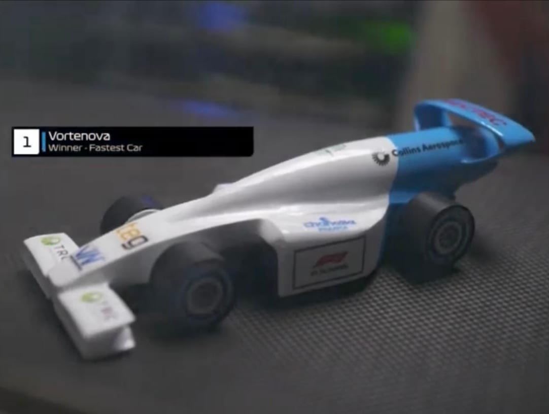 It was great to have Irish racing driver <a href="/NicoleDrought/">Nicole Drought</a> present our award for Ireland's fastest car tonight! 🏁#F1inSchoolsIRL #Speed #FastestCar