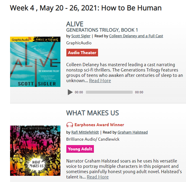 This week's free audiobooks to download and keep. Theme: How to Be Human. audiofilemagazine.com/sync/