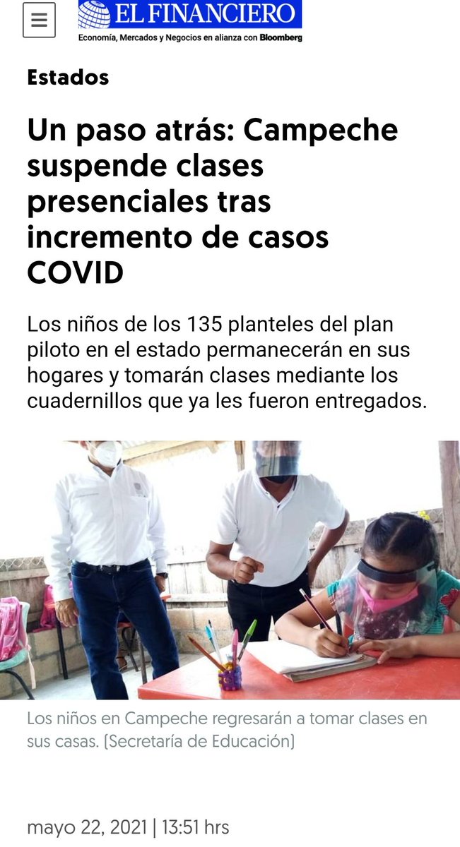 Duró un mes el regreso a clases presenciales en Campeche y eso que solo iniciaron en 135 escuelas de localidades de baja densidad población. No hay sentido en arriesgar a los niños y sus padres antes de tiempo en todo el país.