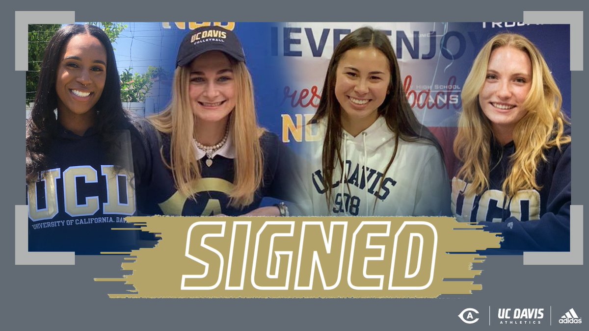 Welcome to four of the newest members of the Aggie Family! Alexa Hogan, Maddie Gleason, Julia Ng, and Tory Holmes have committed to <a href="/ucdaviswvb/">UC Davis Women's Volleyball</a> for 2021! #GoAgs <a href="/BigWestSports/">The Big West</a> <a href="/BigWestWVB/">Big West Volleyball</a> 
📰: ucdavisaggies.com/news/2021/5/22…