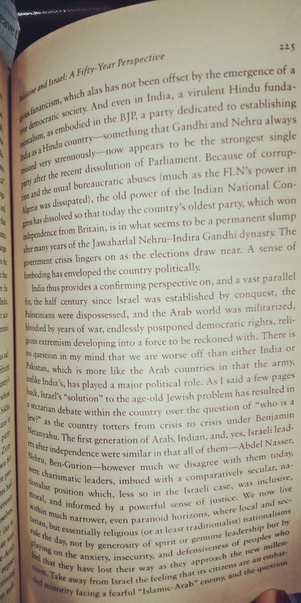 A page from what Edward Said wrote when he was in Calcutta. 1997.