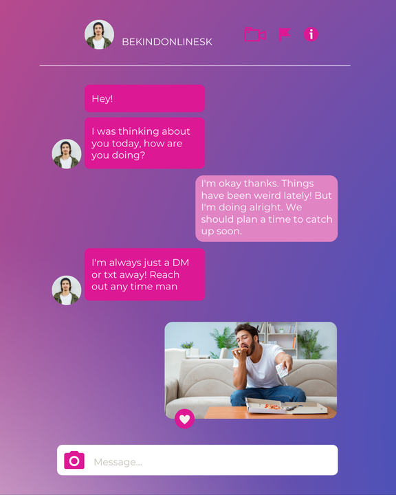 There are so many ways to Be Kind Online and it really doesn't take much energy.  It can be as simple as sending a DM to a friend to see how they're doing. 💕 <a href="/SaskTel/">SaskTel</a> Be Kind Online encourages you to send a message to a friend today!