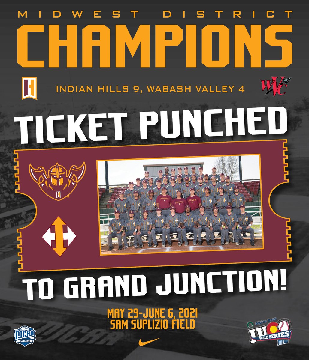 IHCCAthletics's tweet photo. WORLD SERIES BOUND!  For the first time since 2004, @IHCCBaseball (43-14) is headed to the JUCO World Series in Grand Junction, CO, as the Warriors knocked off the nation’s No. 1-ranked team twice today, winning 10-4 and 9-4 over @WVCBaseball (53-5) to take the Midwest District. https://t.co/q66wNKljNB