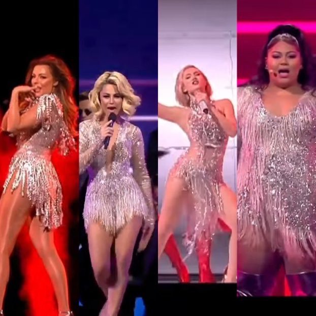 bycarlacosta's tweet photo. So original. Sparkling leotard with fringe 🙄🙄🙄🙄 #Eurovision #Eurovision2021 https://t.co/tSHMaQzQlo