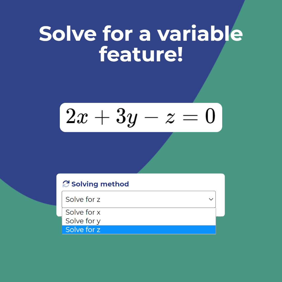 snapxam's tweet photo. The option to choose which variable you want to solve is now available!

When entering an #equation, our algorithm will automatically detect the variables in the expression and ask you which one you want to solve for. https://t.co/AqR4o8o26H