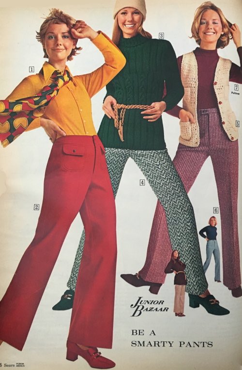 70s Fashion on X: The Boyle Sisters are stepping out… #1970s #fashion # pants #scarves #vests  / X