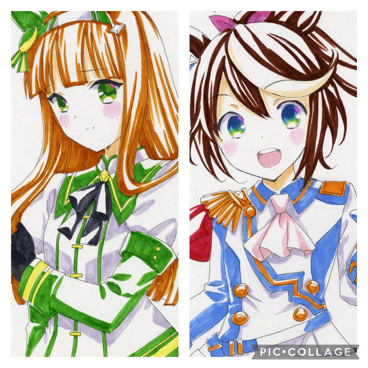 ダイワスカーレット(ウマ娘) ,ミホノブルボン(ウマ娘) ,ライスシャワー(ウマ娘) ,サイレンススズカ(ウマ娘) ,トウカイテイオー(ウマ娘) 「色紙できました
一枚3万円です
よろしくお願いします 」|七瀬葵のイラスト