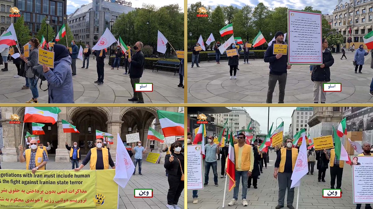 simayazaditv's tweet photo. تظاهرات یاران شورشگر در #اسلو و #وین ـ تحریم نمایش انتخابات | سیمای آزادی
#تحریم نمایش انتخابات آخوندی
استقبال از حکم دادگاه انتاریو
ضرورت لیست گذاری #تروریستی سپاه پاسداران
#رای_من_سرنگونی
#BlockListIRGC
https://t.co/uGqAfOhkfV https://t.co/FJUJ9fEXXq