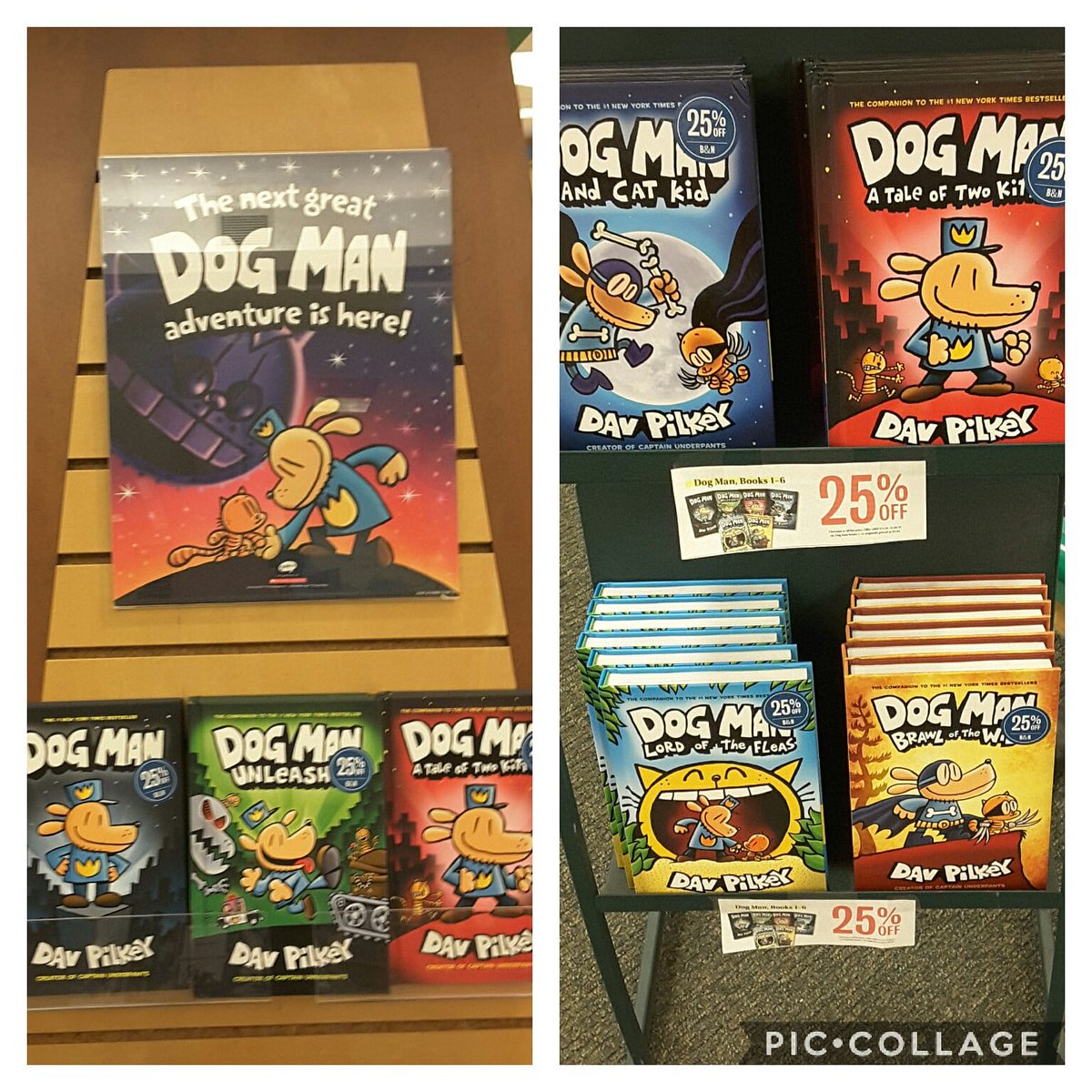 BNMuskegon's tweet photo. Dog Man books 1-6 are 25% off through May 28th! #books #dogman #BNMuskegon https://t.co/cqLpZB2pFN