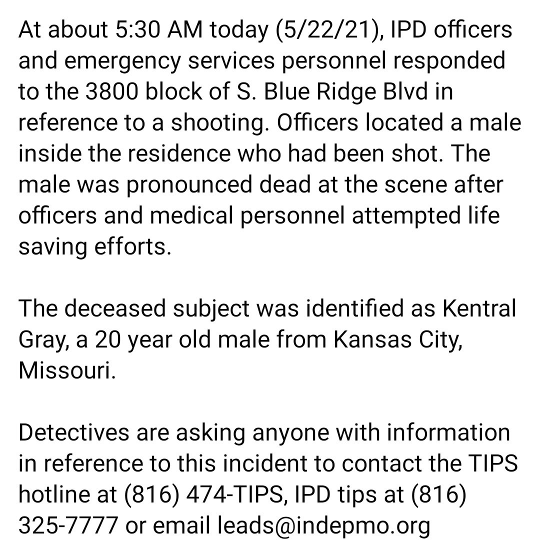 Independence, MO Police Department on Twitter "Homicide Investigation