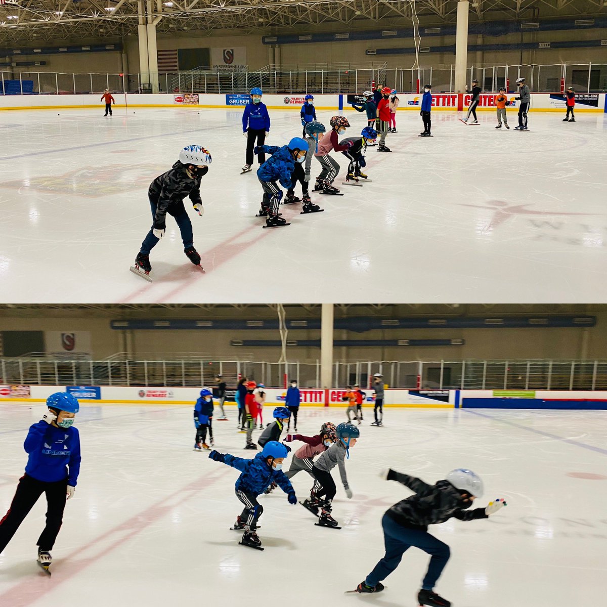 When Elmbrook school district Speedskating club and Pinnacle Speedskating team trained side by side last night at the PNIC, they fired up the entire ice rink!