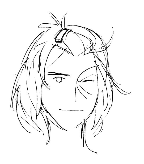 as zuko grows out his hair, he pins the bangs back haphazardly with a hair clip he lifted from suki