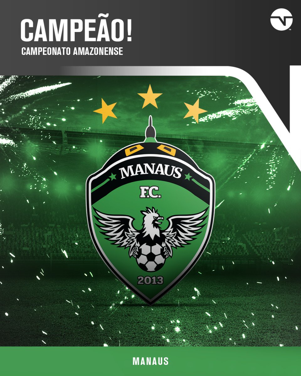 TNTSportsBR's tweet photo. É TETRA!!! 🥳🎉 Em final de jogo emocionante, o Manaus vira pra cima do São Raimundo, faz 3 a 2 e conquista pela quarta vez o título do Campeonato Amazonense! 👏👏👏 https://t.co/XMLLWIFiOr