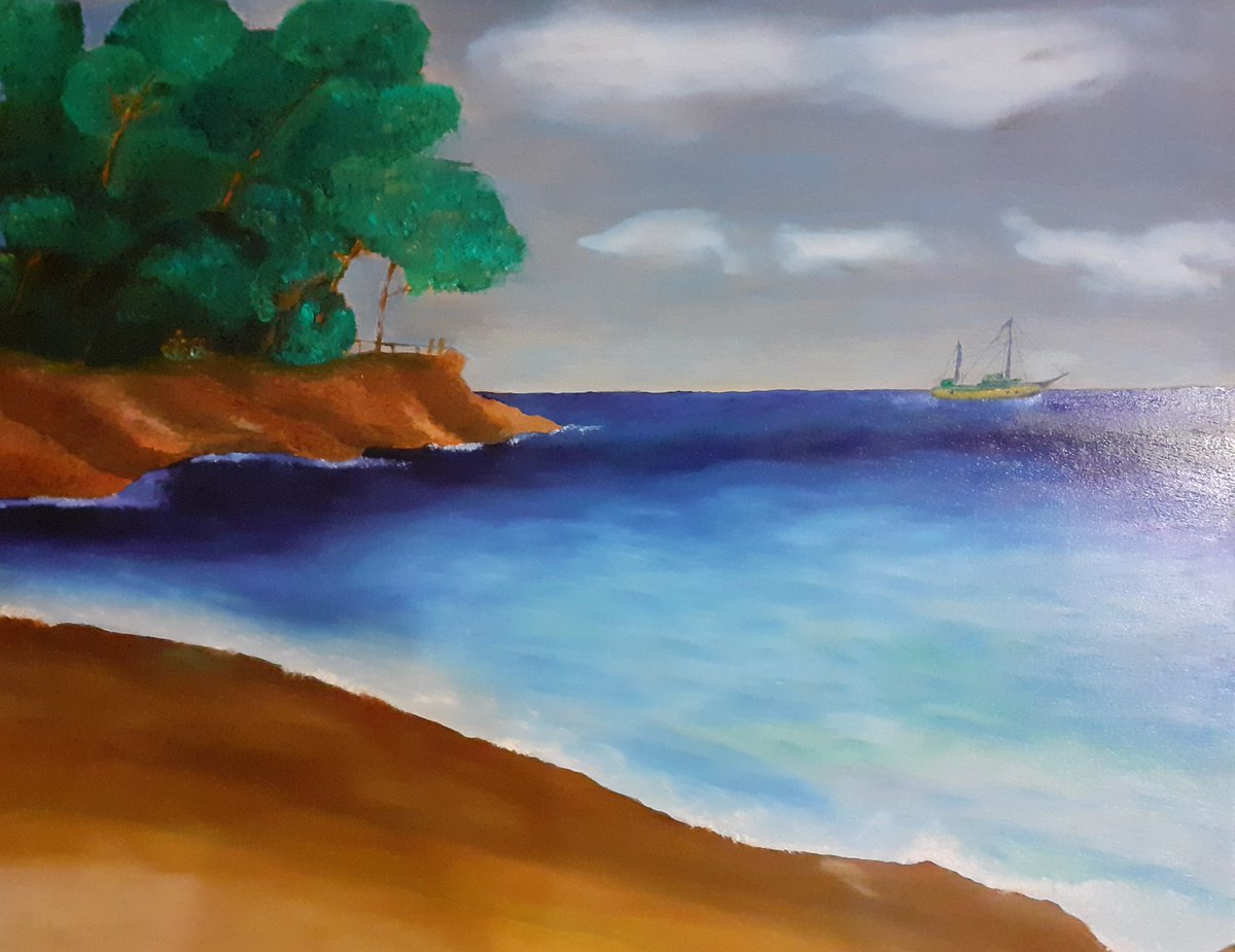 LucioMecio's tweet photo. Voglia di mare 
#Mare 
#sardegna
#artistsontwitter 
#artistonistagram
#painting 
#vela 
#scuola https://t.co/pooKkXPPzy