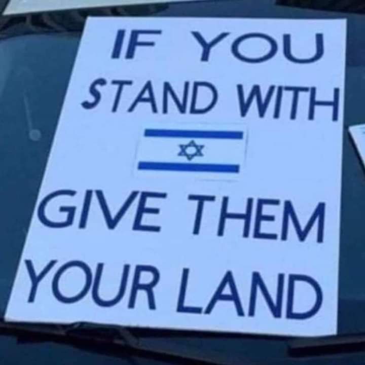 If you stand with #Israel, give them YOUR LAND!🙂 Because they're on a land that is not theirs! So Please, give them of your land to leave OUR LAND!🙂🇵🇸 #FreePalestine #IsraeliTerrorism #SaveSheikhJarrah