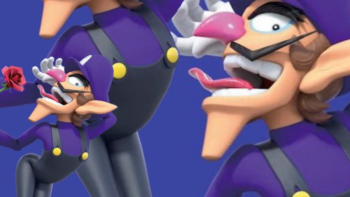 Images of Waluigi super imposed over himself sensually flicking his tongue ...