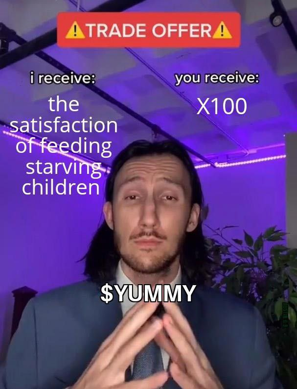 Adrianady24's tweet photo. @elonmusk #Yummy donated over 800k $ to charity . WE WILLL END WORLD HUNGER !!! https://t.co/jyLJ2ow9w6