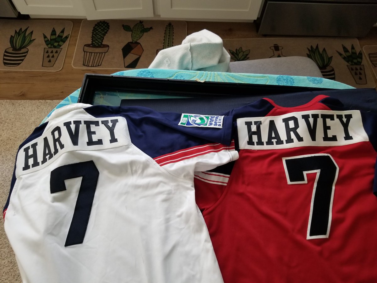 ImSwole's tweet photo. My 1st USA7s jerseys out of the frame after 18 years. I can still fit them. Might have to come out of retirement π€ #SwoleRugby #USASevens #TeamUSA #TurninCornersOnEm https://t.co/eJjFd4RAjF