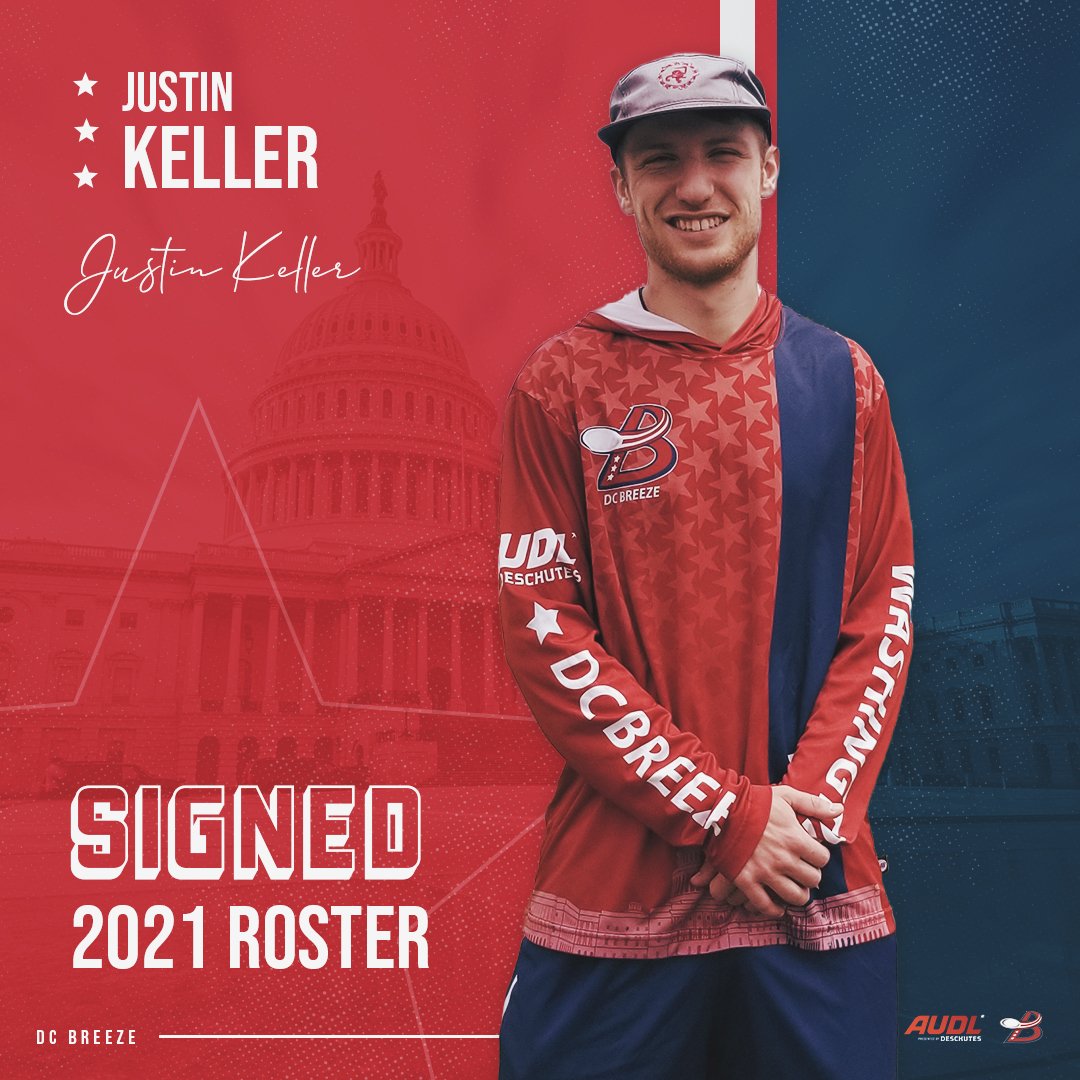You thought we were done announcing player signings? Well, we're not.

Another "still technically a rookie" who didn't get an announcement last year.

Out of University of Richmond, please welcome (back), Justin Keller!

#AUDL2021 | #ForTheDistrict