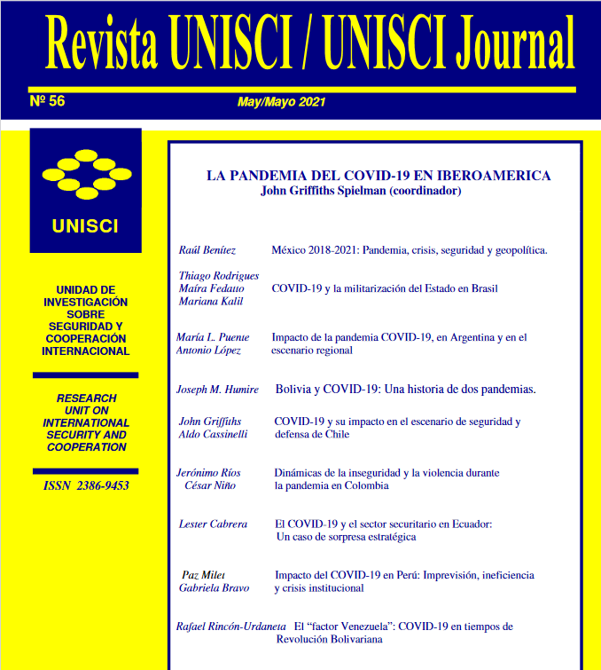 2017UNISCI's tweet photo. Nuevo Número Revista UNISCI 
Mayo 2021 #SeguridadInternacional
#Iberoamérica
#COVID19
https://t.co/AhovhsGi4p https://t.co/RuXNiBKgGf