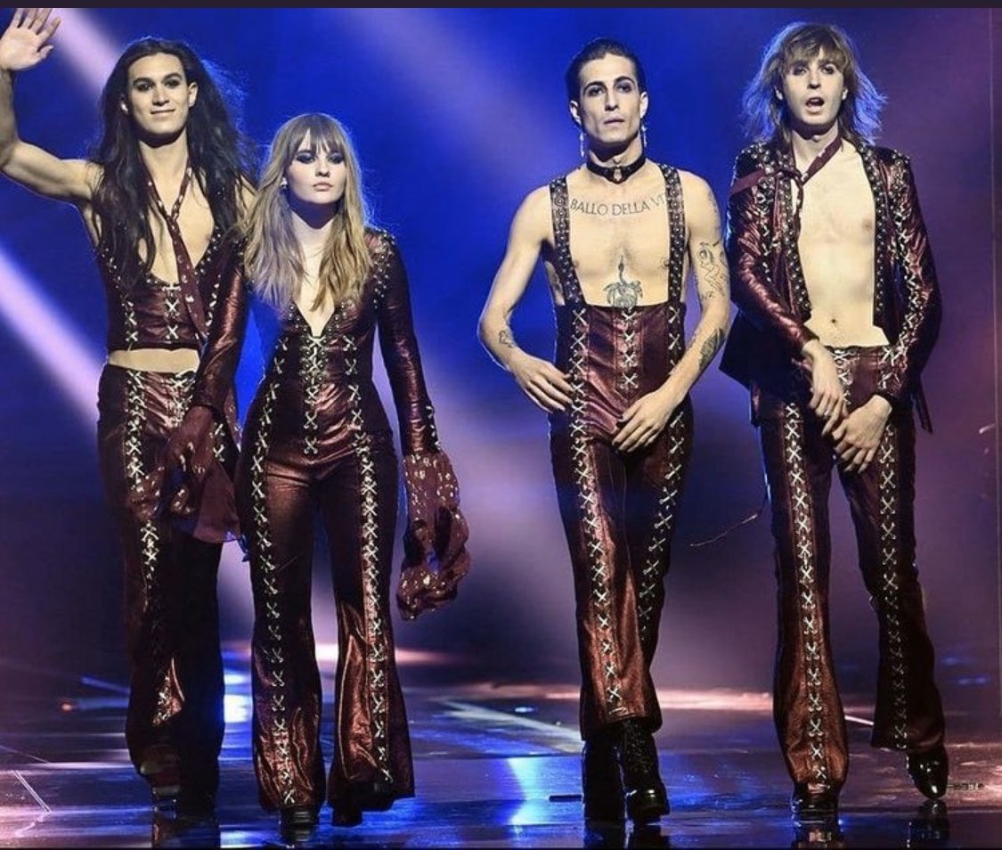 Giorgia's tweet photo. è invece è successo! e ve lo meritate tutto, grazie ragazzi👏🏽👏🏾👏🏼👏🏽👏🏾@thisismaneskin #Eurovision https://t.co/b2c38nJGig