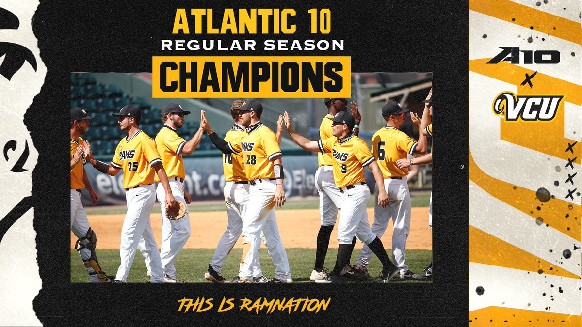 𝙍𝙚𝙜𝙪𝙡𝙖𝙧 𝙎𝙚𝙖𝙨𝙤𝙣 𝘾𝙝𝙖𝙢𝙥𝙨 🏆

We start the A-10 Tournament Thursday at noon against Saint Joseph's at The Diamond.
🎟: bit.ly/2TciyT1

#ThisIsRamNation #LetsGoVCU