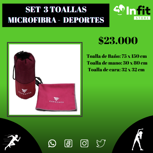 InfitStore's tweet photo. Set toallas microfibras.$23.000.📲+56968286148
#Antofagasta #antofacity #CALAMA #Mejillones #Taltal #Tocopilla #fitness #fitgirl #fitnessmotivation #Deportes #deportesalud #deportivo #deporteseguro #sport #yogalife #pilateschile  #vidasana #saludybelleza #sabado  #chile #santiago https://t.co/WUjeVysq19