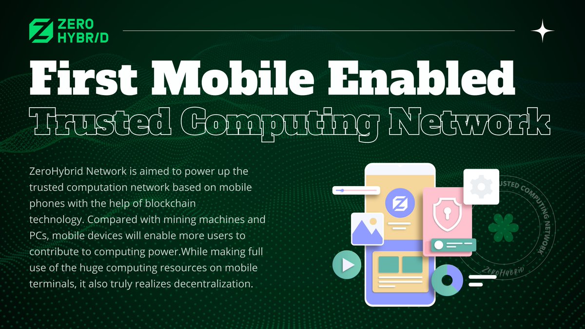 ZeroHybridOffic's tweet image. #Zerohybrid is also the 1st 1⃣Mobile Enabled #TrustedComputing Network📱