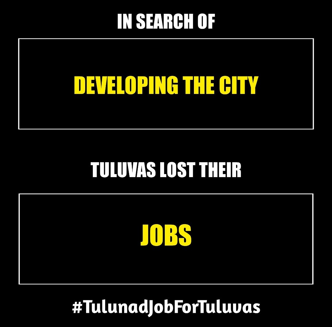 KudlaBoss's tweet photo. In search of Developing The City Tuluvas lost their Jobs ￼ #TulunadJobForTuluvas https://t.co/ZLby8HVejg