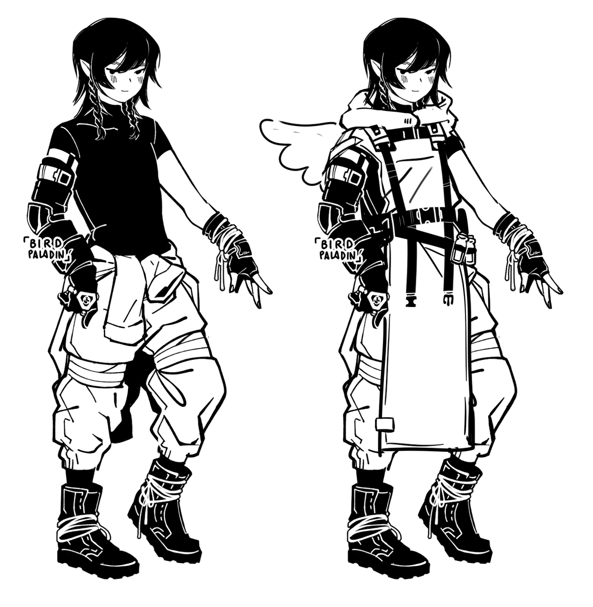 been busy with school but ive been trying to design a dnd character fr a post-apocalyptic setting!! his name is affection 