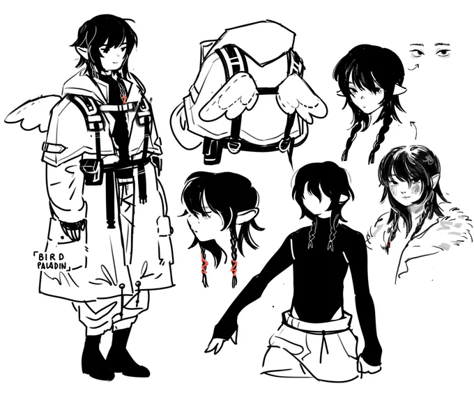 been busy with school but ive been trying to design a dnd character fr a post-apocalyptic setting!! his name is affection 