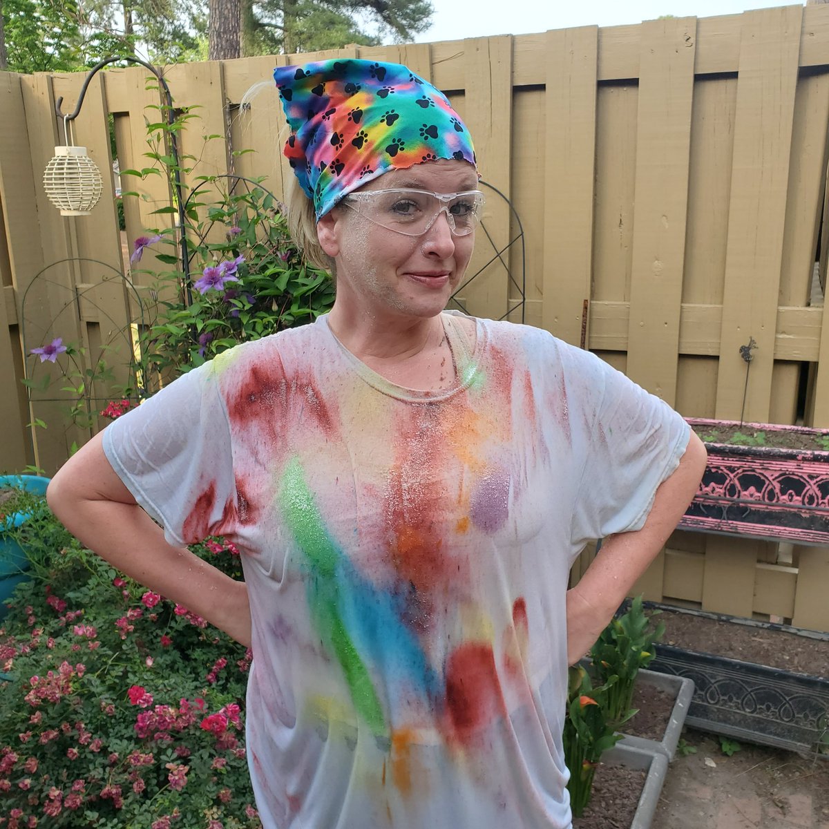 BeebsJoy's tweet photo. @tanabob1 is a good sport! #GISH #GISHFEST #gishfest2021 #MishaMadeMeDoIt #gishmademedoit #FlyDye https://t.co/sC0ME0fKb3