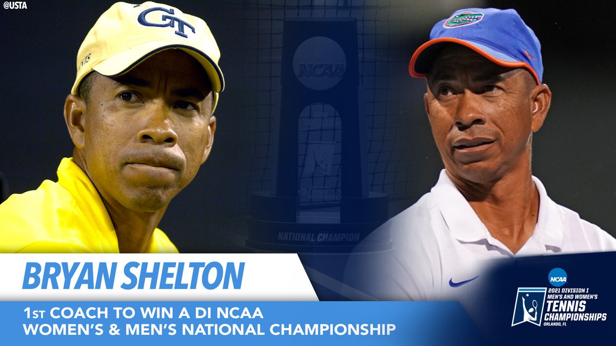 usta's tweet photo. Bryan Shelton makes @NCAATennis history with a national title at the women's &amp; men's levels. 👏 https://t.co/o9xCf1EOMZ