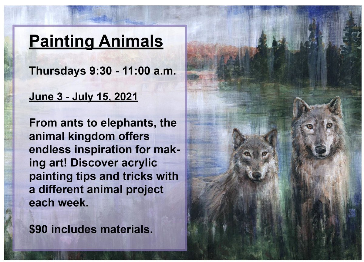 There is one seat left in this Painting Animals class starting June 3rd. Don't miss out. 
.
#forterieartscouncil #fort_erie_arts_council #forterieontario #ridgewayontario #ridgewaybia #downtownridgeway  #artclasses  #melanipyke #melpyke

forterieartscouncil.com/register-for-a…